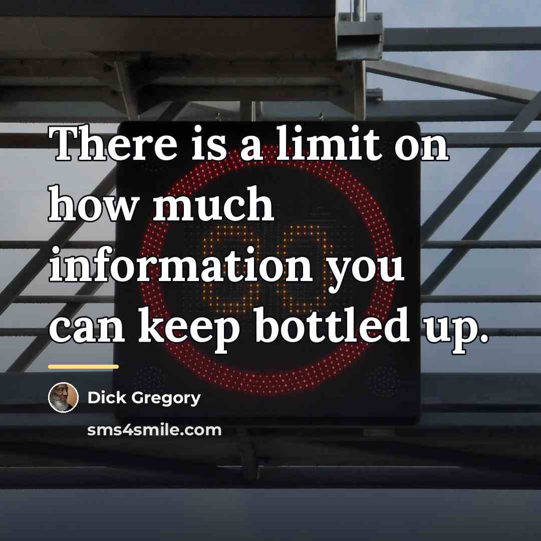 “There is a limit on how much information you can…” quote by Dick Gregory