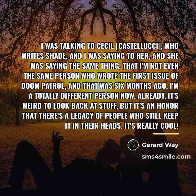 “I was talking to Cecil [Castellucci], who writes Shade, and…” quote by Gerard Way