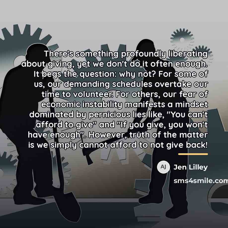“There's something profoundly liberating about giving, yet we don't do…” quote by Jen Lilley