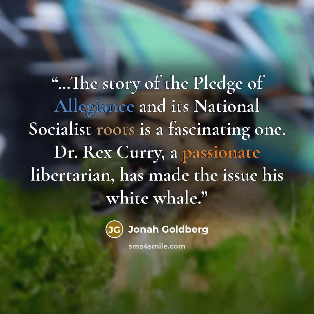 “…The story of the Pledge of Allegiance and its National Socialist roots is a fascinating one. Dr. Rex Curry, a passionate libertarian, has made the issue his white whale.” quote by Jonah Goldberg