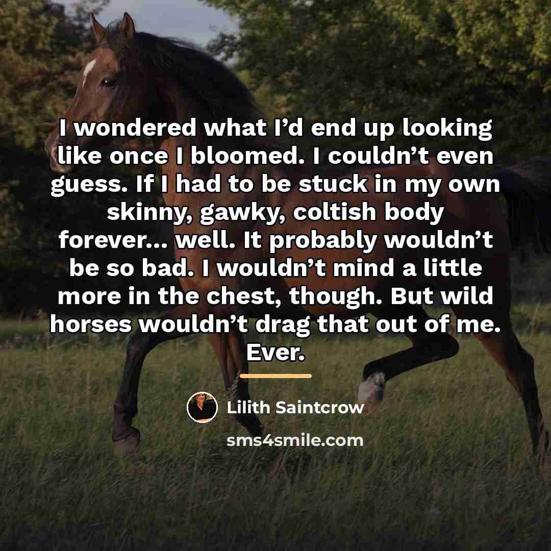 “I wondered what I’d end up looking like once I…” quote by Lilith Saintcrow