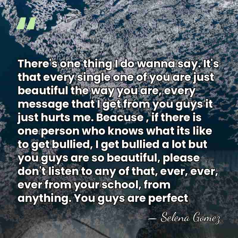 There's one thing I do wanna say. It's that every single one&hellip; - Selena Gomez