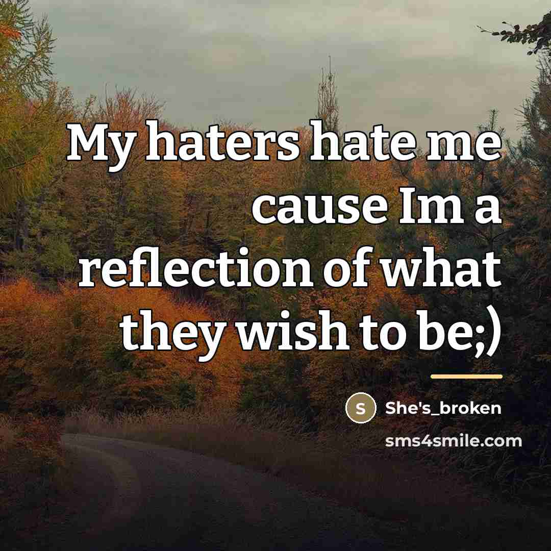 “My haters hate me cause Im a reflection of what…” quote by She's_broken
