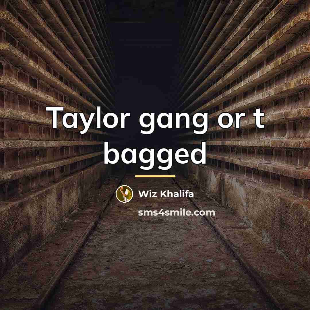 “Taylor gang or t bagged…” quote by Wiz Khalifa