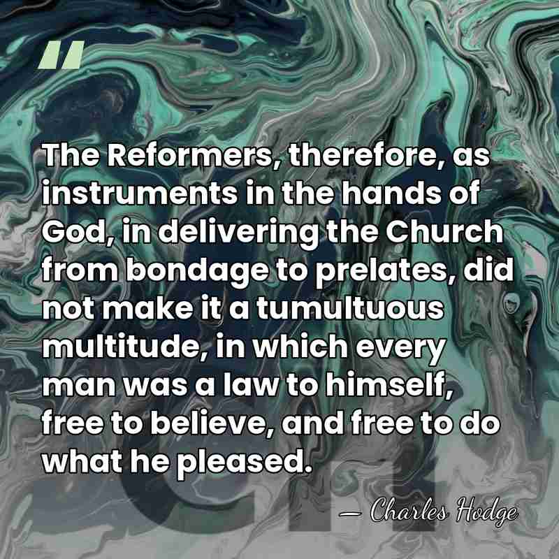 The Reformers, therefore, as instruments in the hands of God, in delivering&hellip; - Charles Hodge