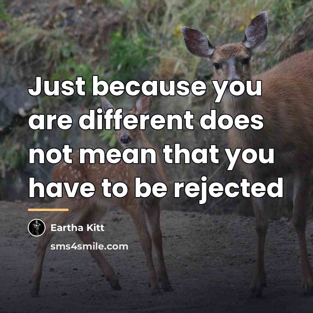 “Just because you are different does not mean that you…” quote by Eartha Kitt
