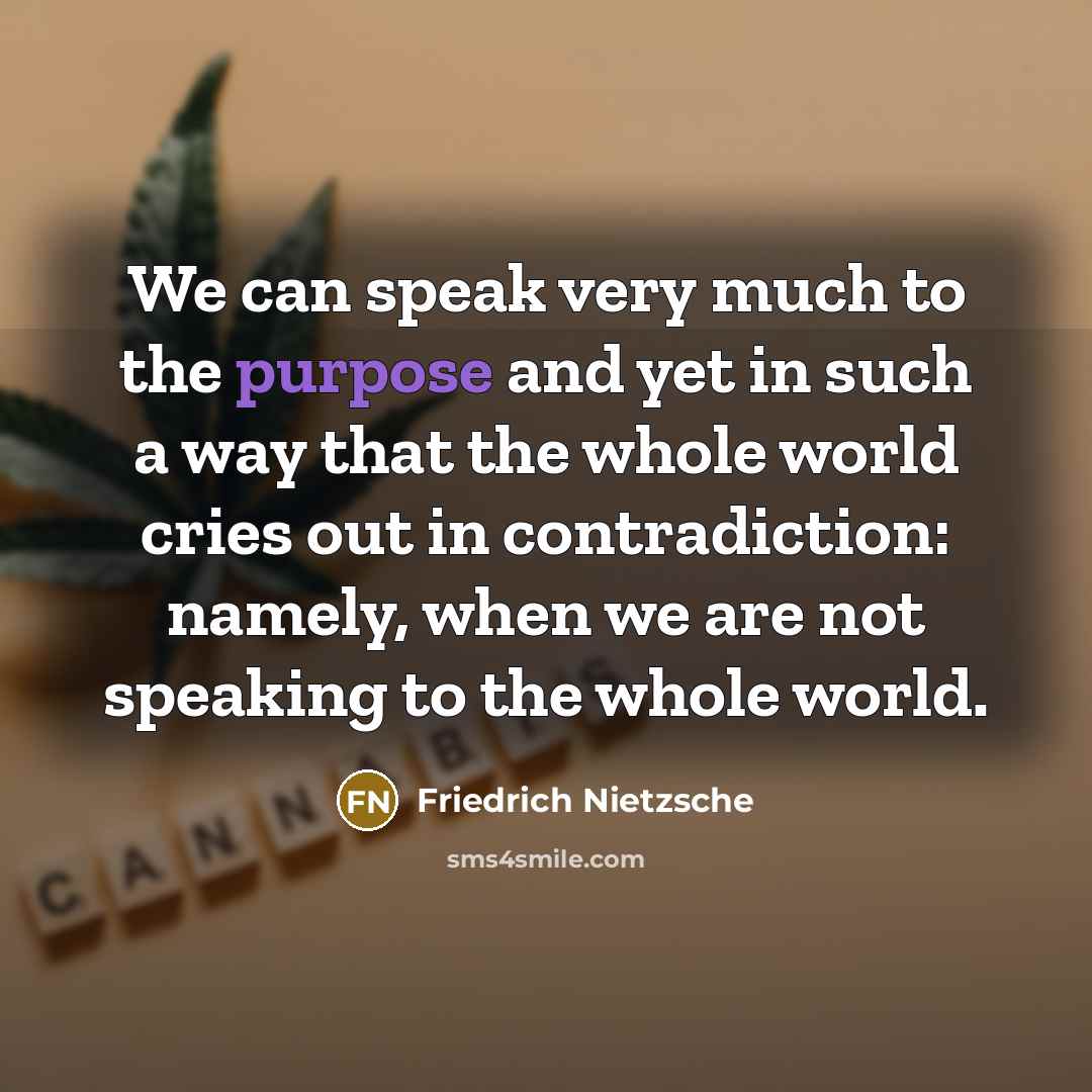 “We can speak very much to the purpose and yet…” quote by Friedrich Nietzsche
