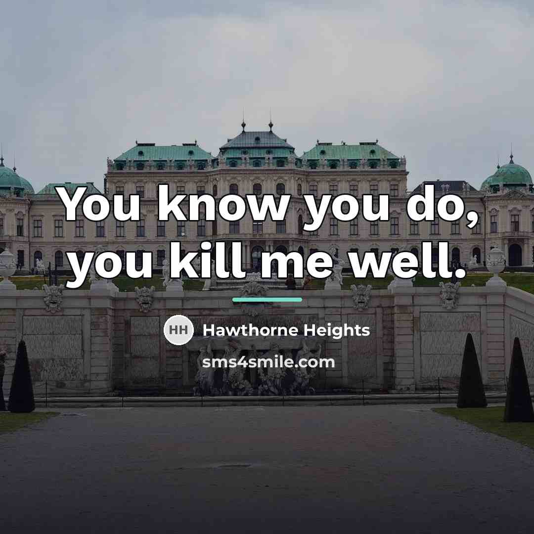 “You know you do, you kill me well.…” quote by Hawthorne Heights