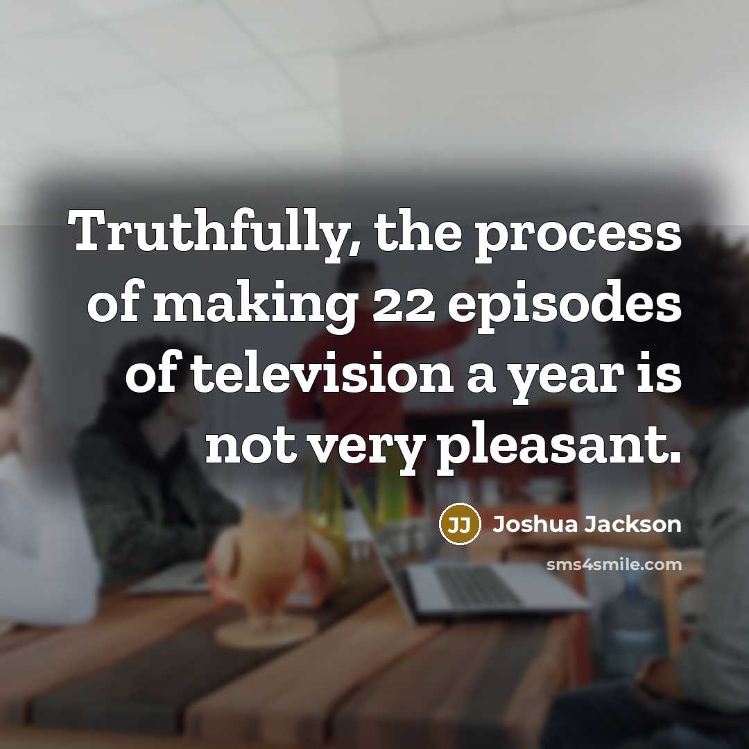 “Truthfully, the process of making 22 episodes of television a…” quote by Joshua Jackson