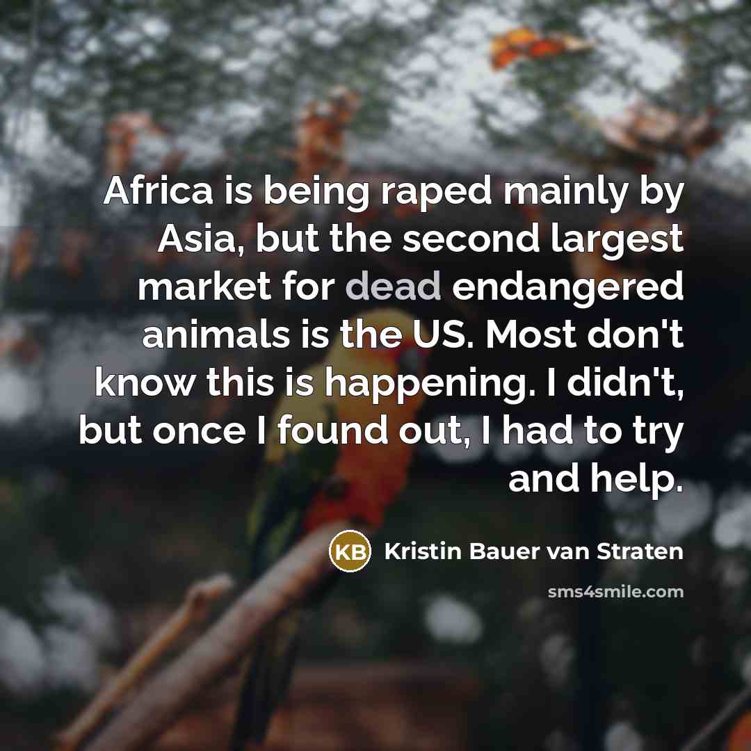 “Africa is being raped mainly by Asia, but the second…” quote by Kristin Bauer van Straten
