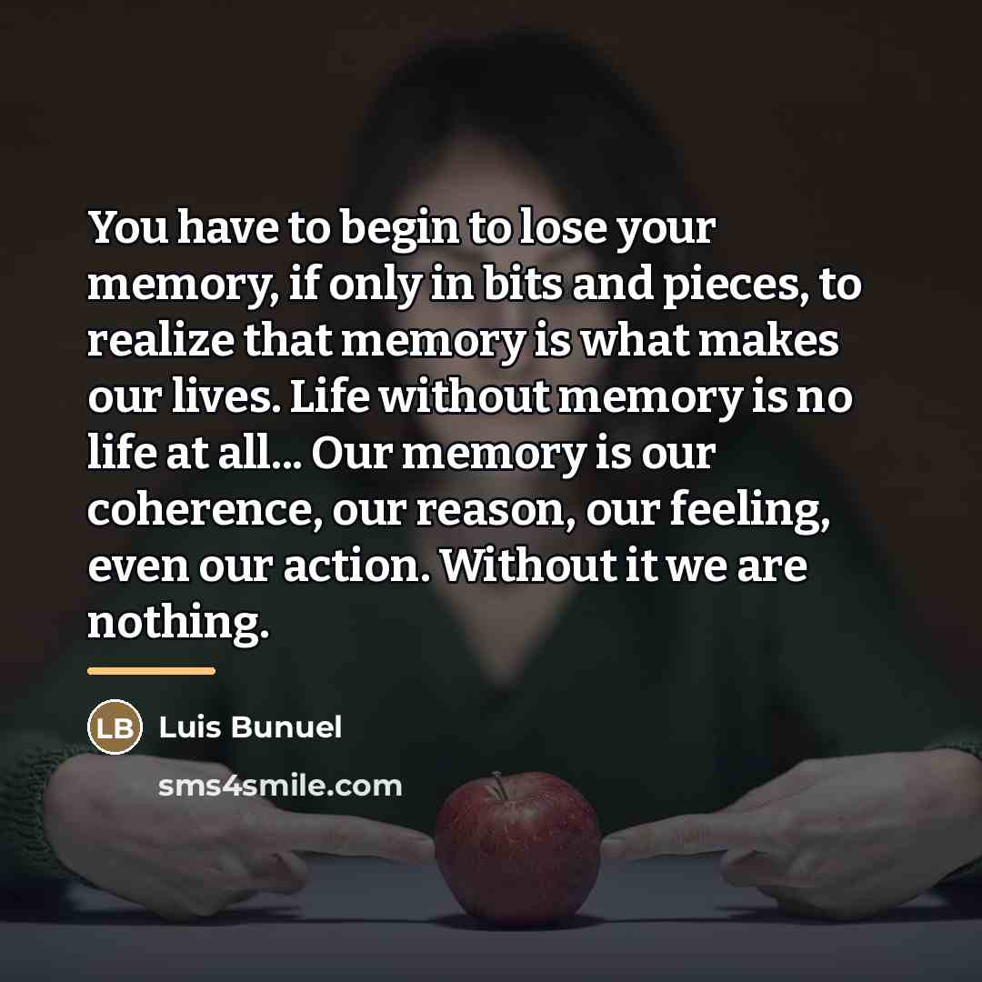 “You have to begin to lose your memory, if only…” quote by Luis Bunuel