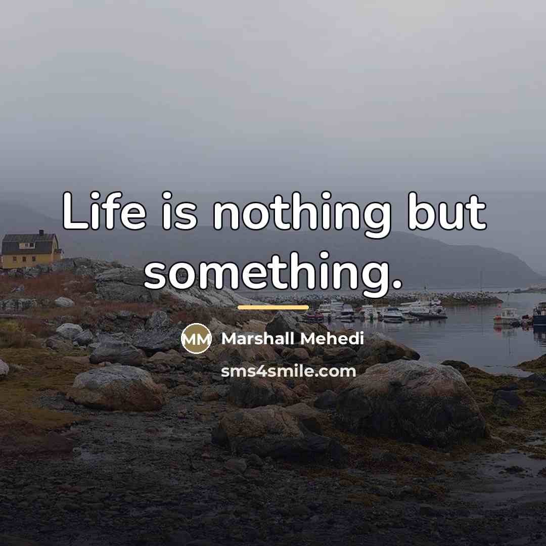 “Life is nothing but something.…” quote by Marshall Mehedi