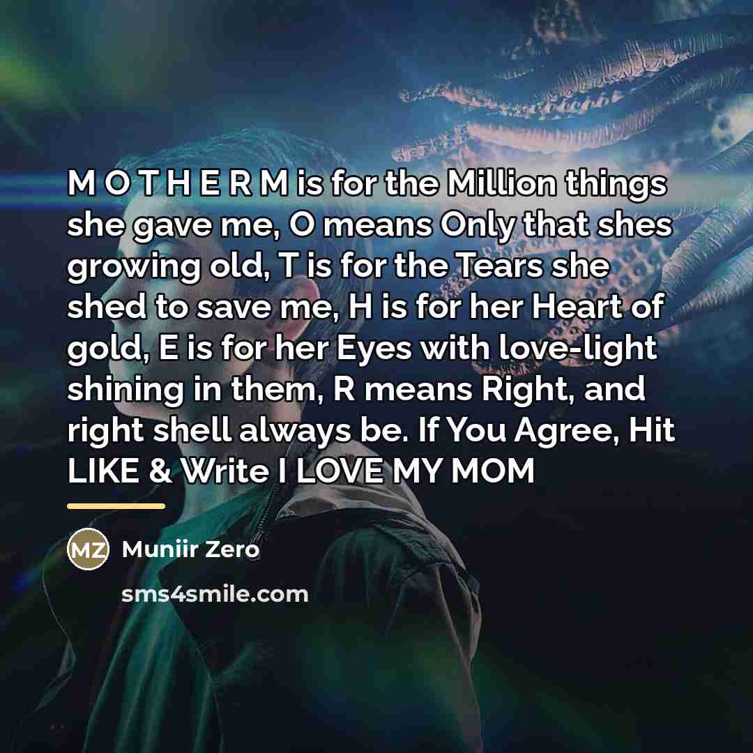 “M O T H E R M is for the…” quote by Muniir Zero