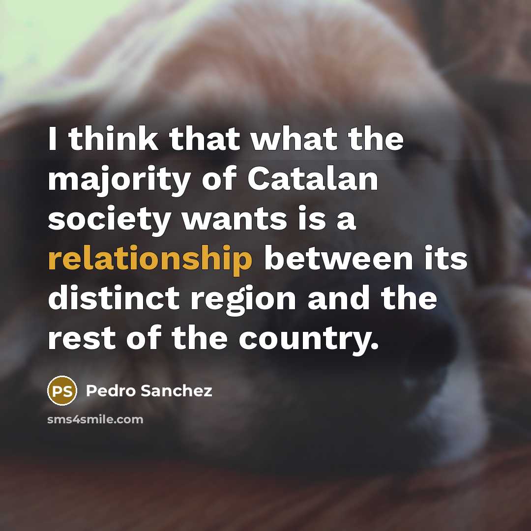 “I think that what the majority of Catalan society wants…” quote by Pedro Sanchez