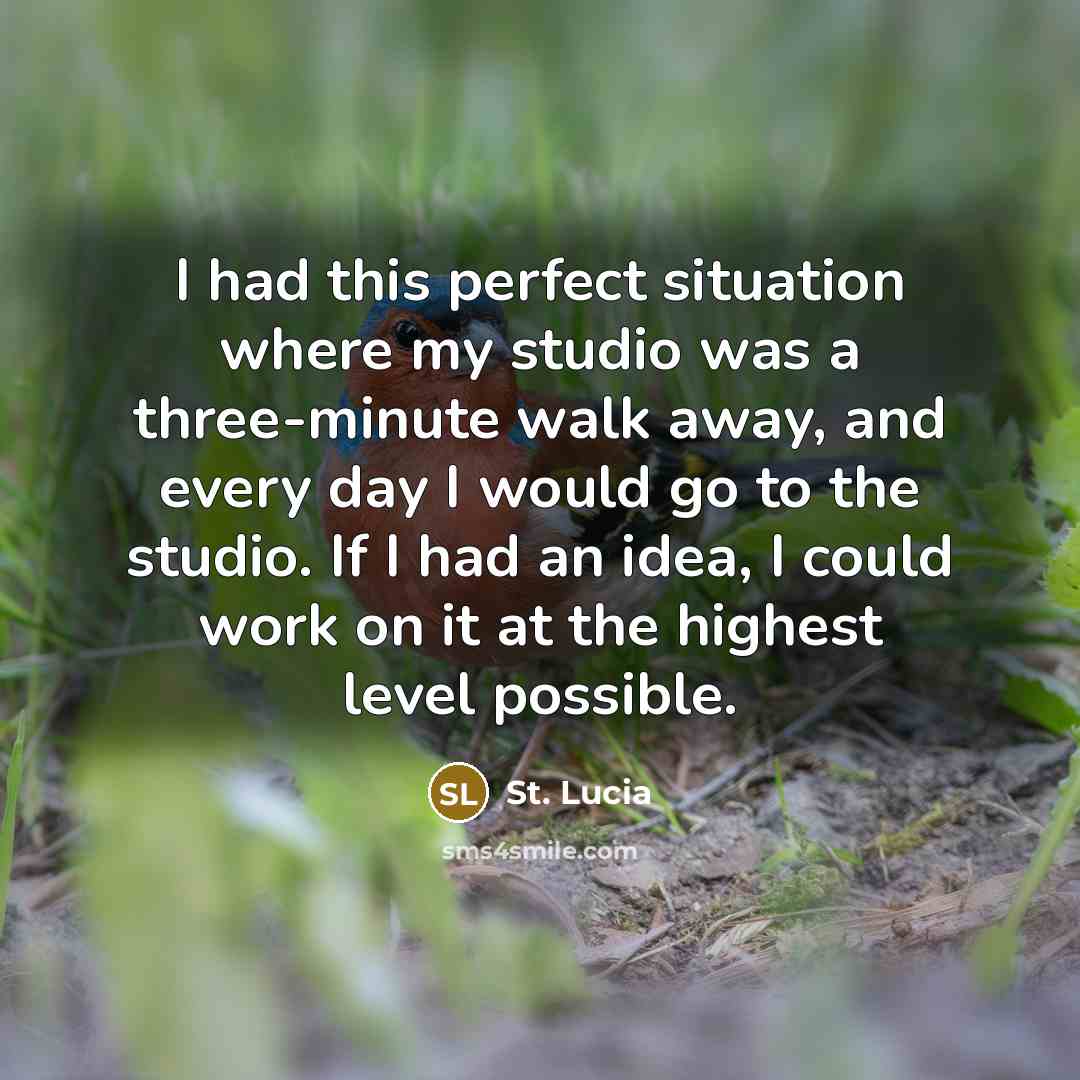 “I had this perfect situation where my studio was a…” quote by St. Lucia