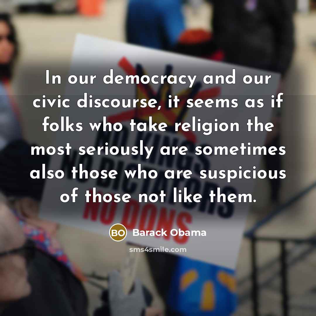 “In our democracy and our civic discourse, it seems as…” quote by Barack Obama