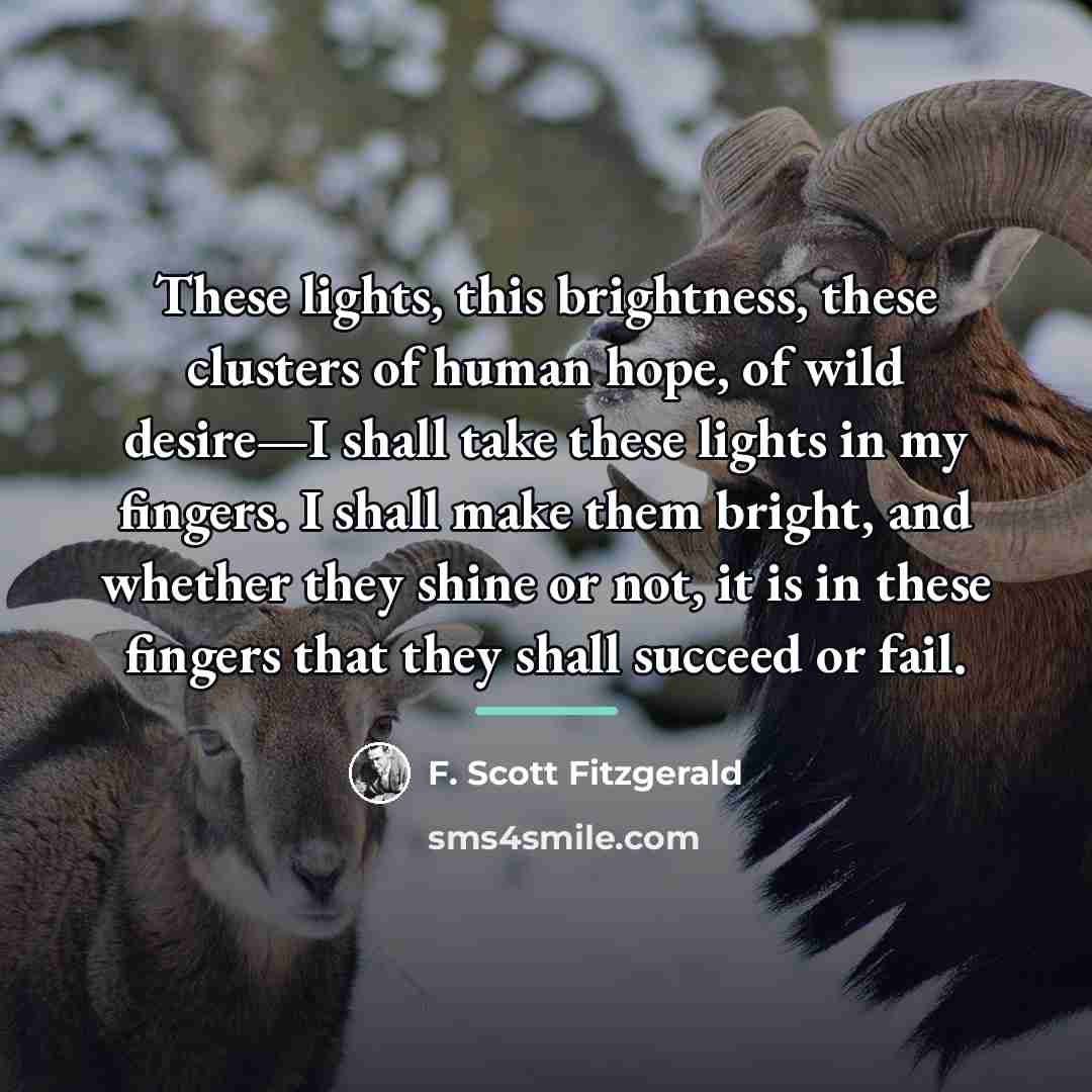 “These lights, this brightness, these clusters of human hope, of…” quote by F. Scott Fitzgerald