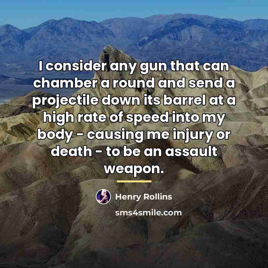 “I consider any gun that can chamber a round and…” quote by Henry Rollins