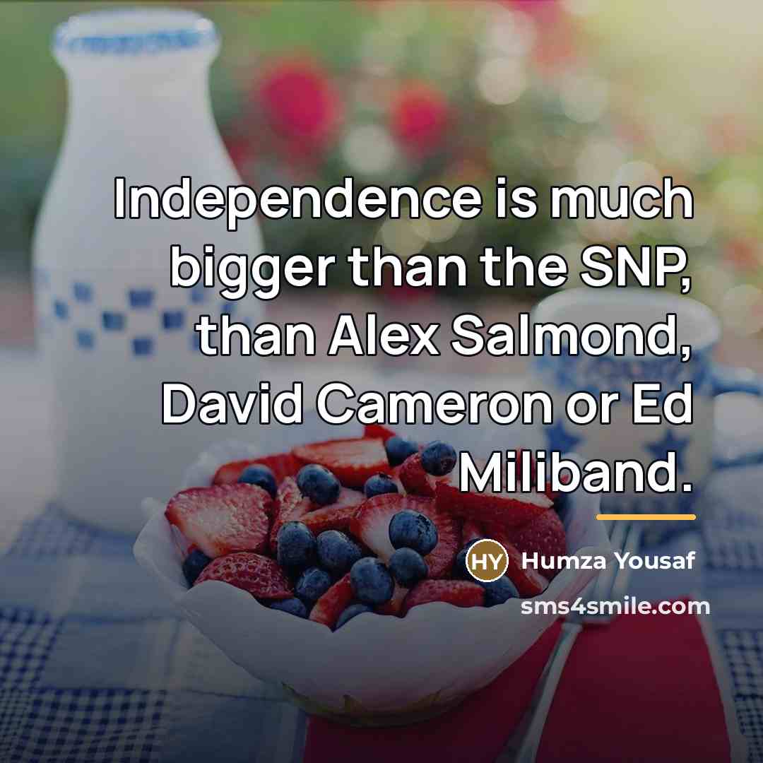 “Independence is much bigger than the SNP, than Alex Salmond,…” quote by Humza Yousaf