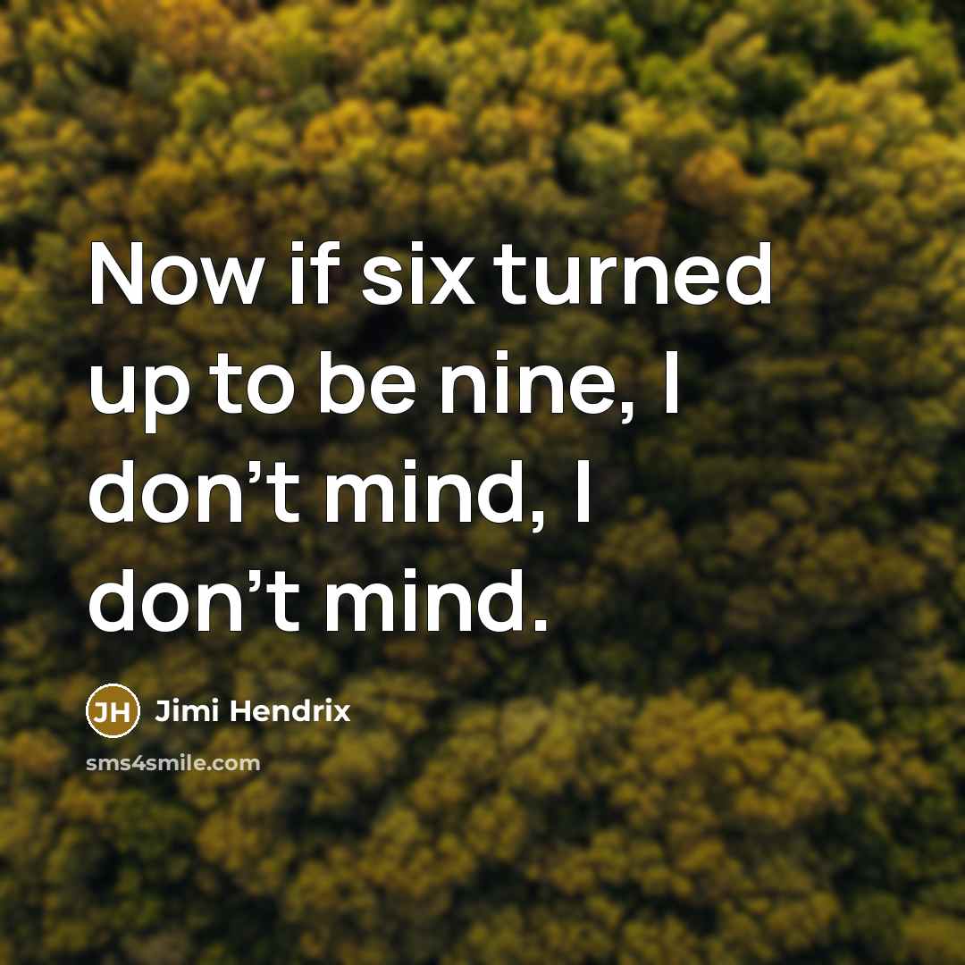 “Now if six turned up to be nine, I don't…” quote by Jimi Hendrix