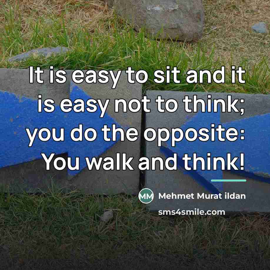 “It is easy to sit and it is easy not…” quote by Mehmet Murat Ildan