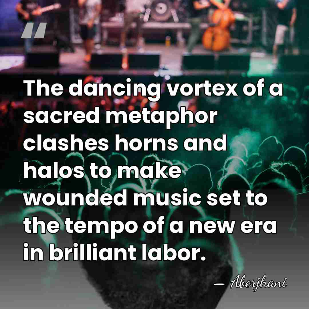 The dancing vortex of a sacred metaphor clashes horns and halos to&hellip; - Aberjhani