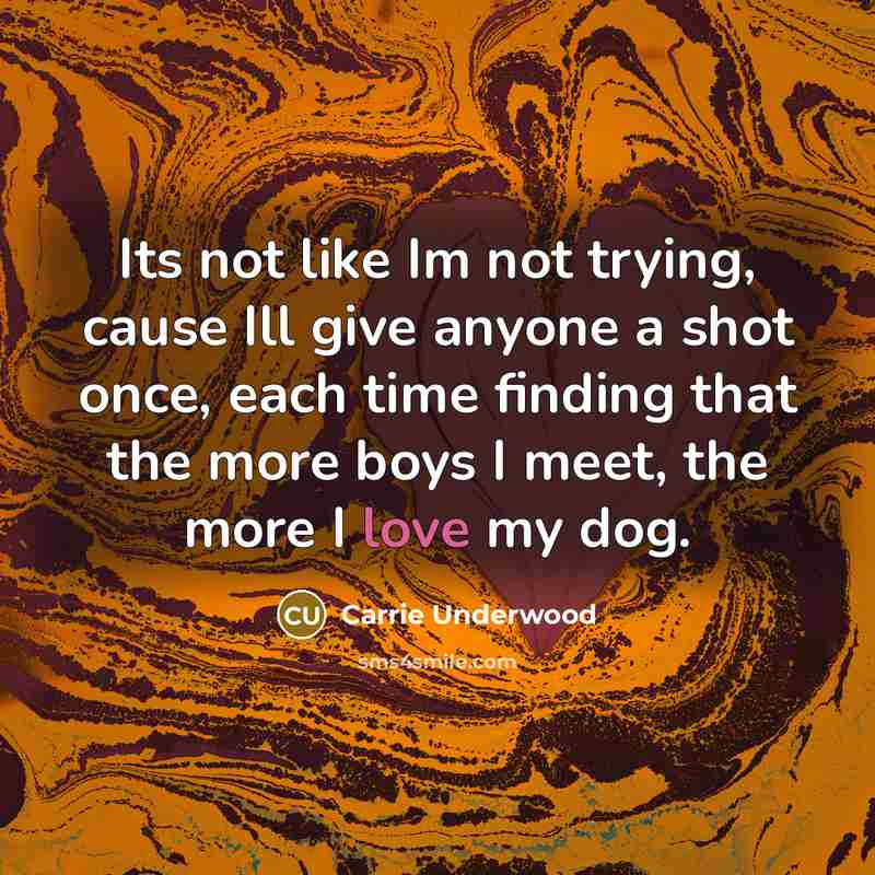 “Its not like Im not trying, cause Ill give anyone…” quote by Carrie Underwood