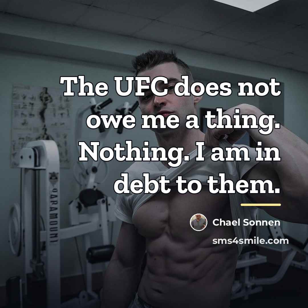 “The UFC does not owe me a thing. Nothing. I…” quote by Chael Sonnen