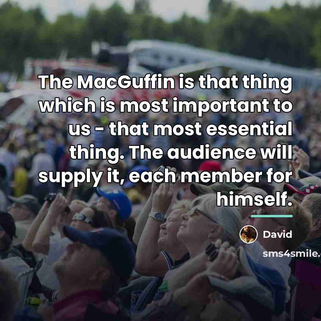 “The MacGuffin is that thing which is most important to…” quote by David