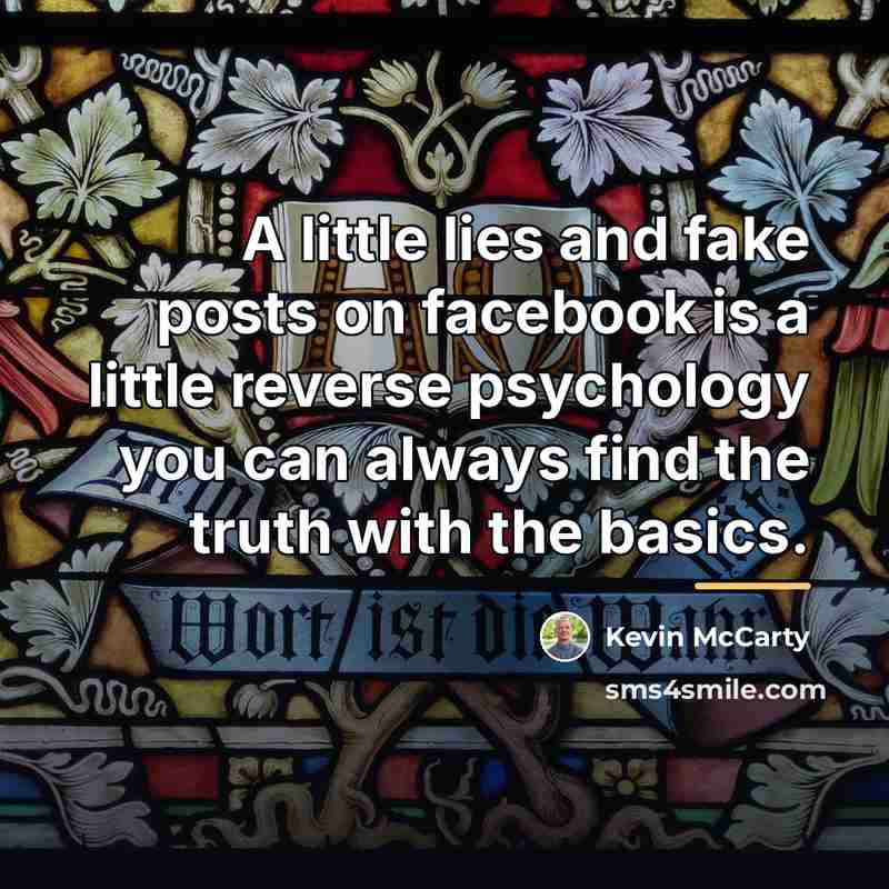 “A little lies and fake posts on facebook is a…” quote by Kevin McCarty