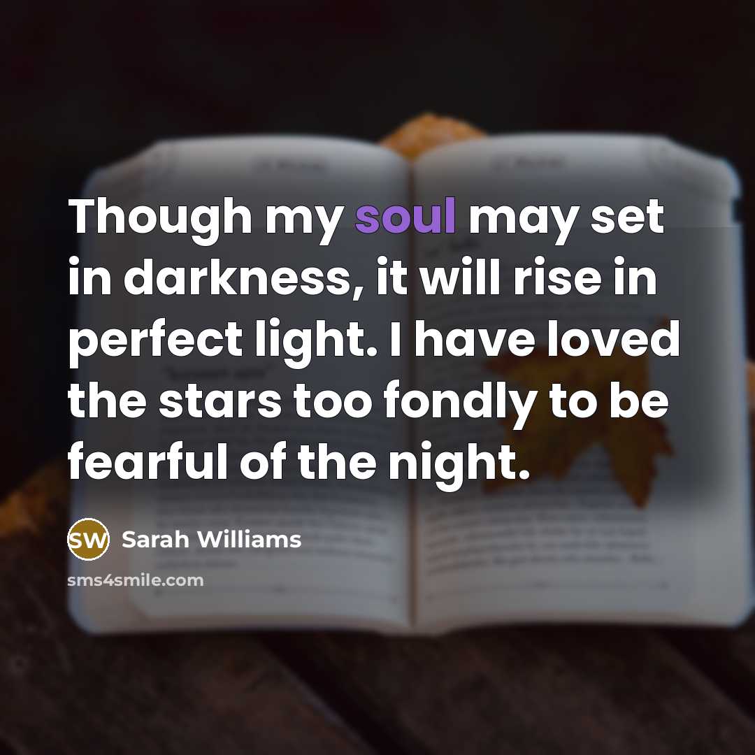 “Though my soul may set in darkness, it will rise…” quote by Sarah Williams