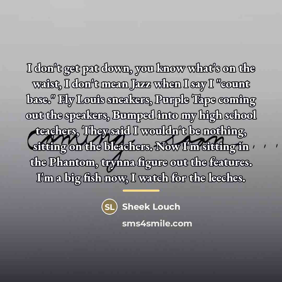 “I don't get pat down, you know what's on the…” quote by Sheek Louch