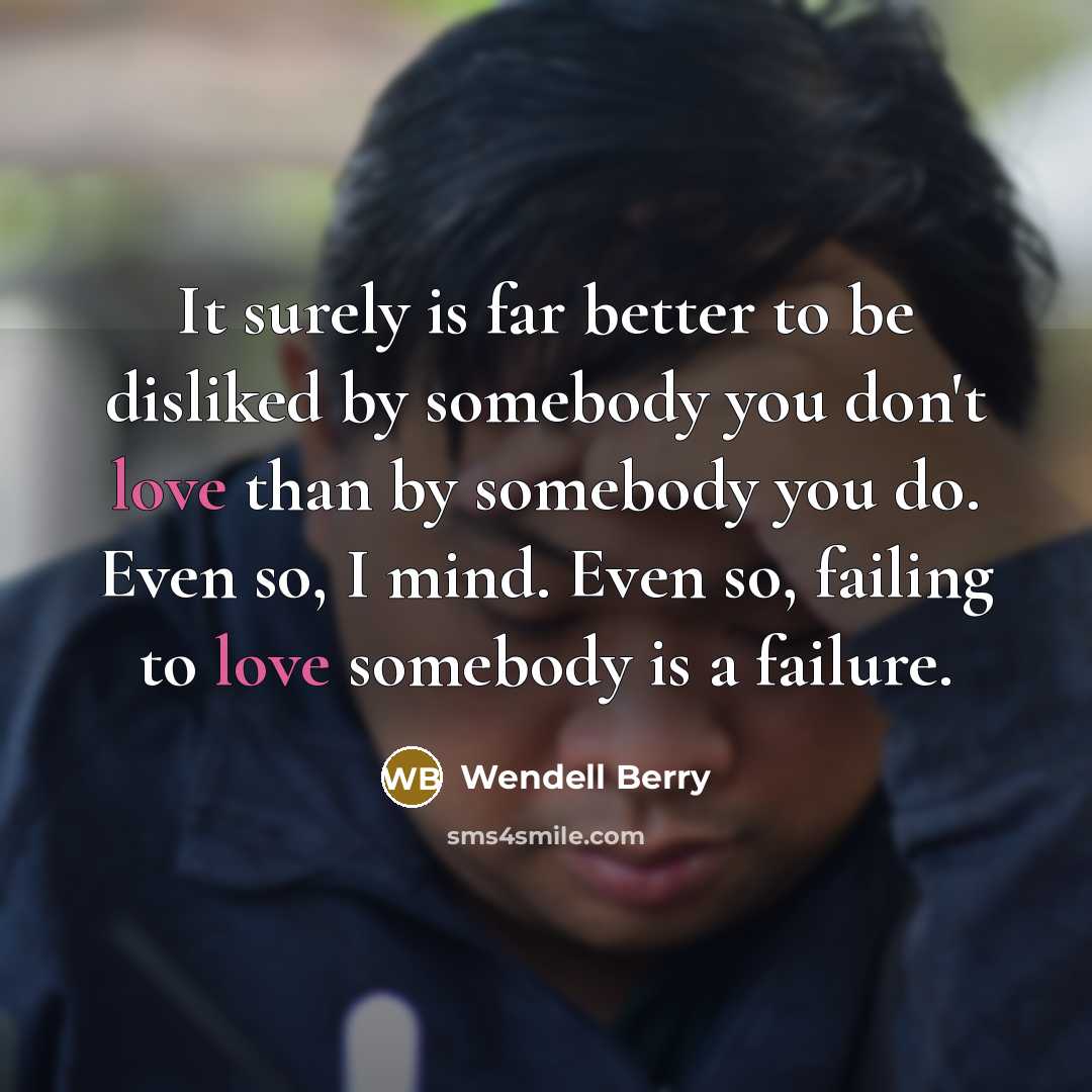 “It surely is far better to be disliked by somebody…” quote by Wendell Berry