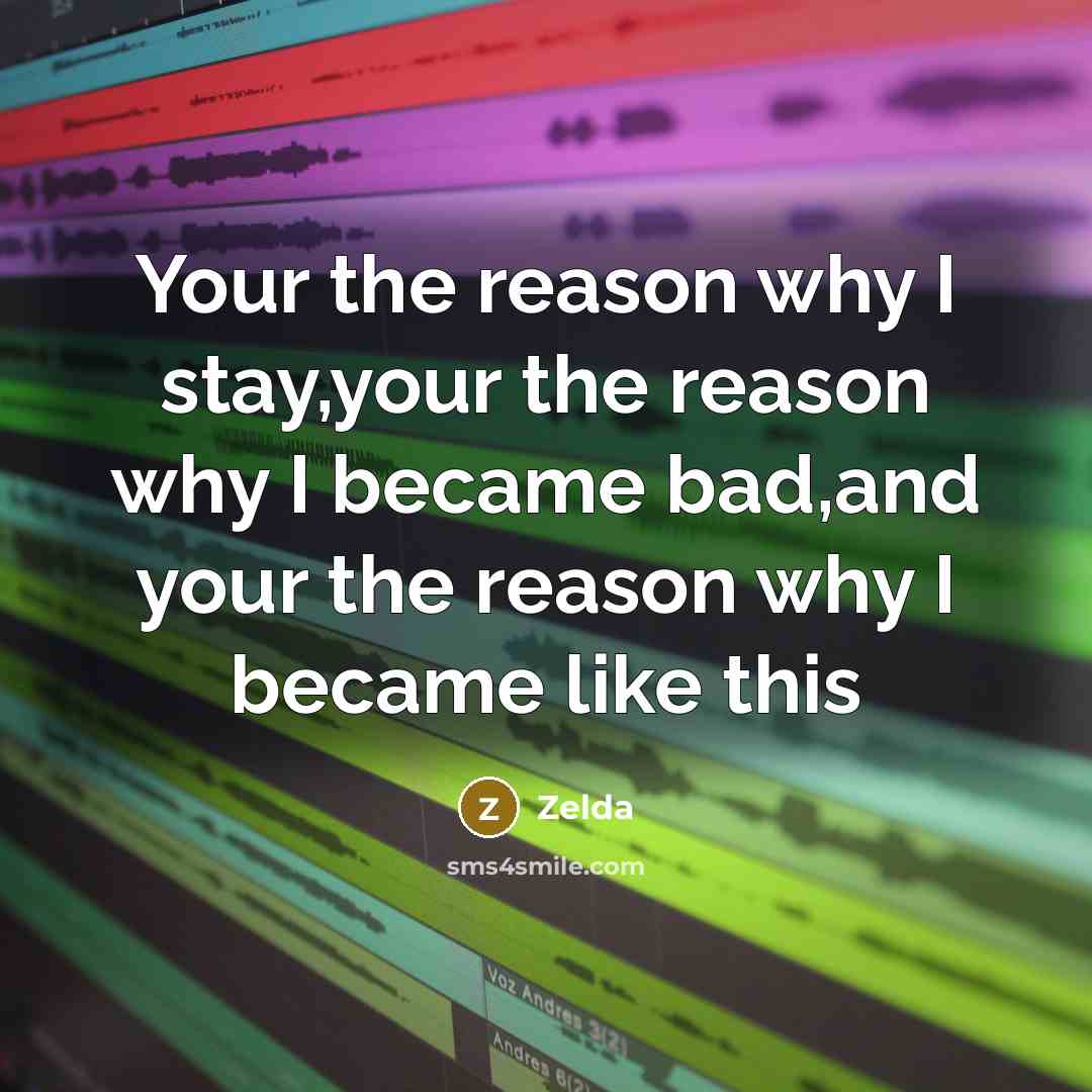 “Your the reason why I stay,your the reason why I…” quote by Zelda
