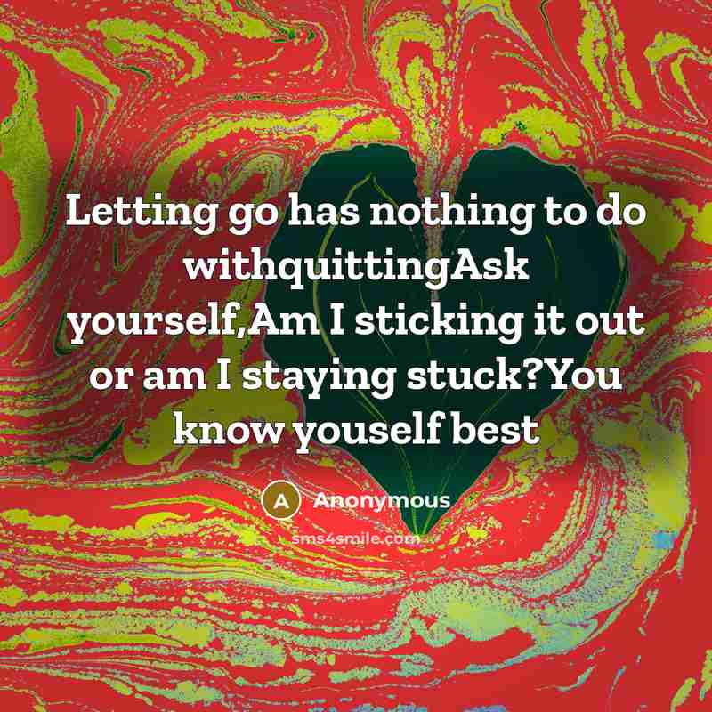 “Letting go has nothing to do withquittingAsk yourself,Am I sticking…” quote by Anonymous
