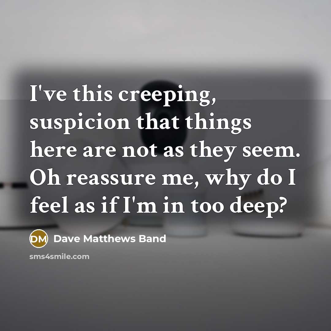 “I've this creeping, suspicion that things here are not as…” quote by Dave Matthews Band