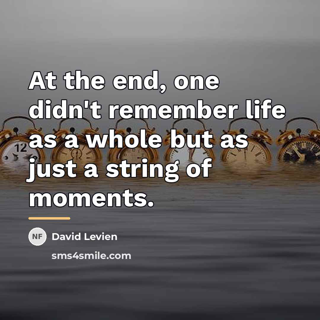 “At the end, one didn't remember life as a whole…” quote by David Levien