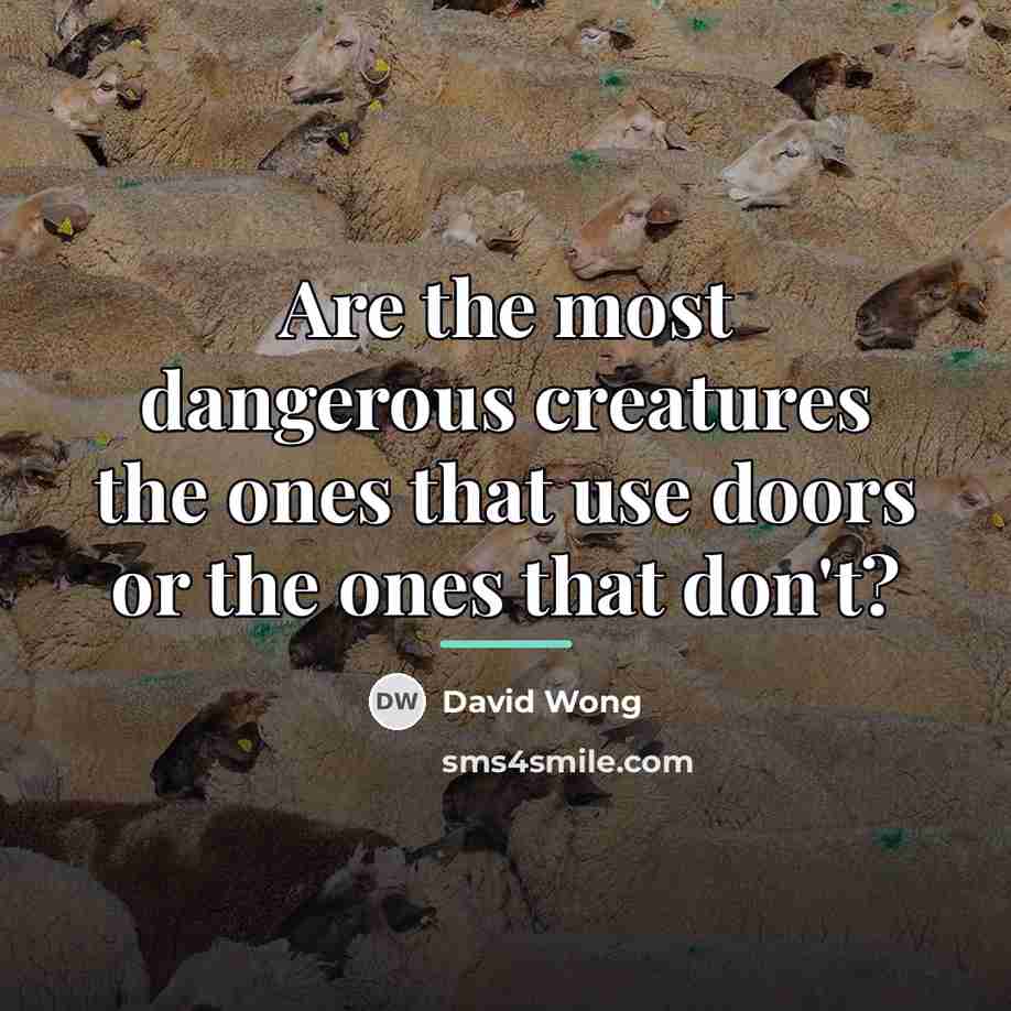 “Are the most dangerous creatures the ones that use doors…” quote by David Wong