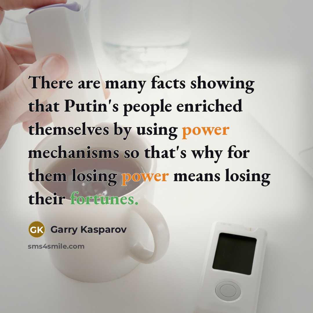 “There are many facts showing that Putin's people enriched themselves…” quote by Garry Kasparov