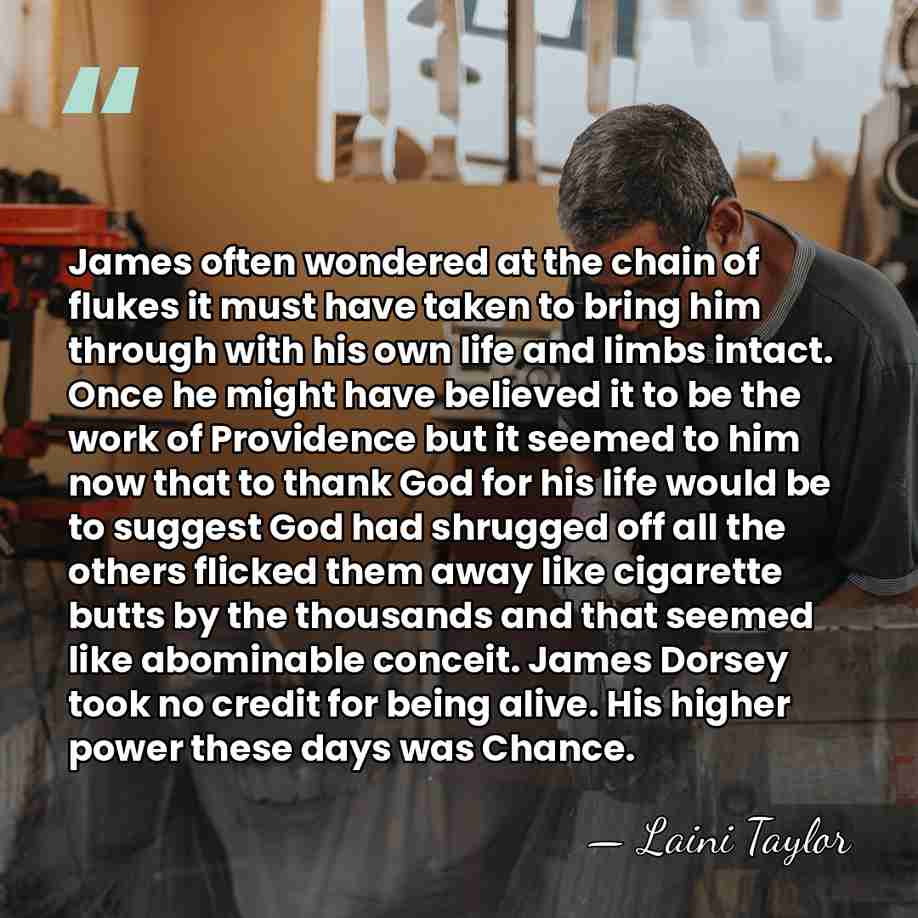 James often wondered at the chain of flukes it must have taken&hellip; - Laini Taylor