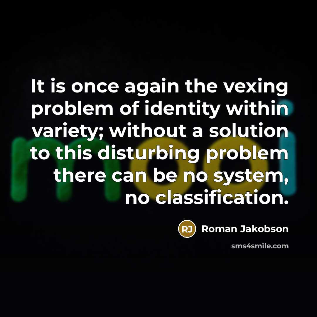 “It is once again the vexing problem of identity within…” quote by Roman Jakobson