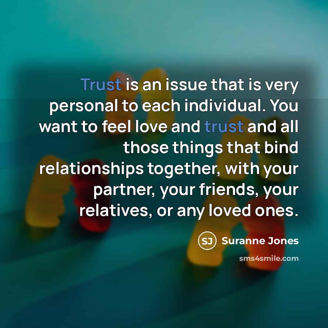 “Trust is an issue that is very personal to each…” quote by Suranne Jones