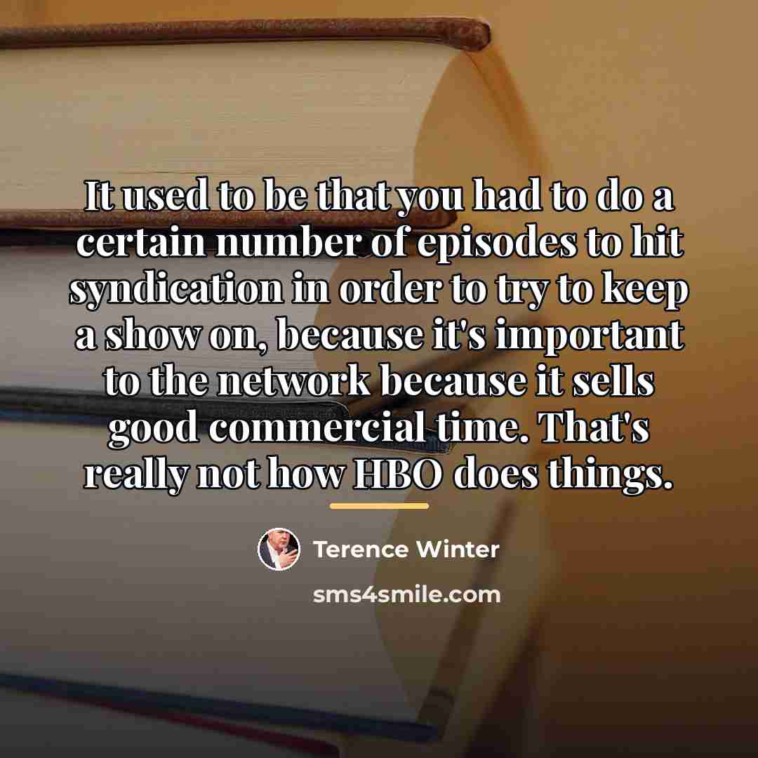 “It used to be that you had to do a…” quote by Terence Winter