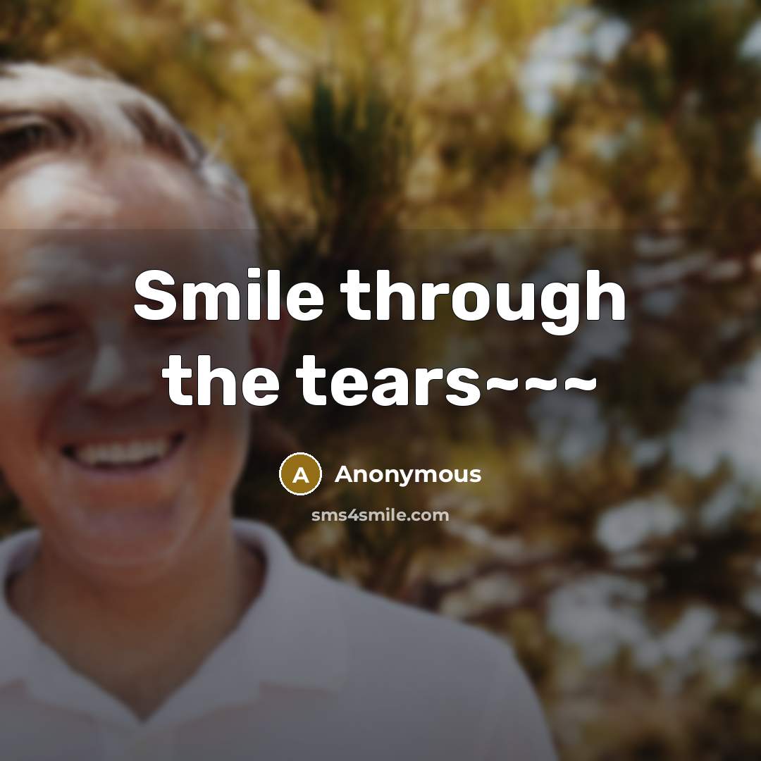 “Smile through the tears~~~…” quote by Anonymous