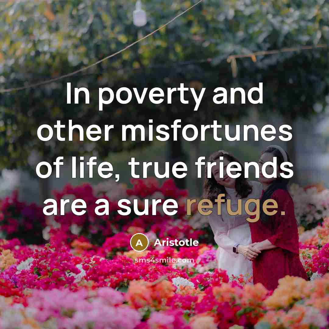 “In poverty and other misfortunes of life, true friends are…” quote by Aristotle