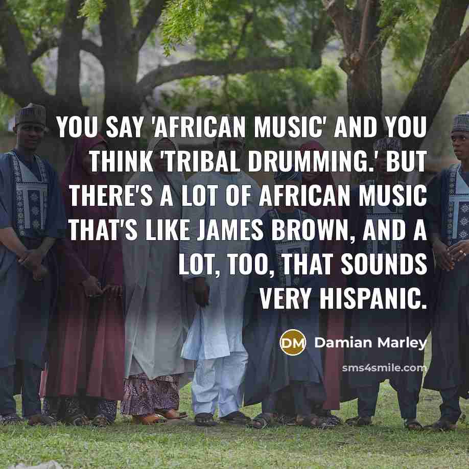 “You say 'African music' and you think 'tribal drumming.' But…” quote by Damian Marley