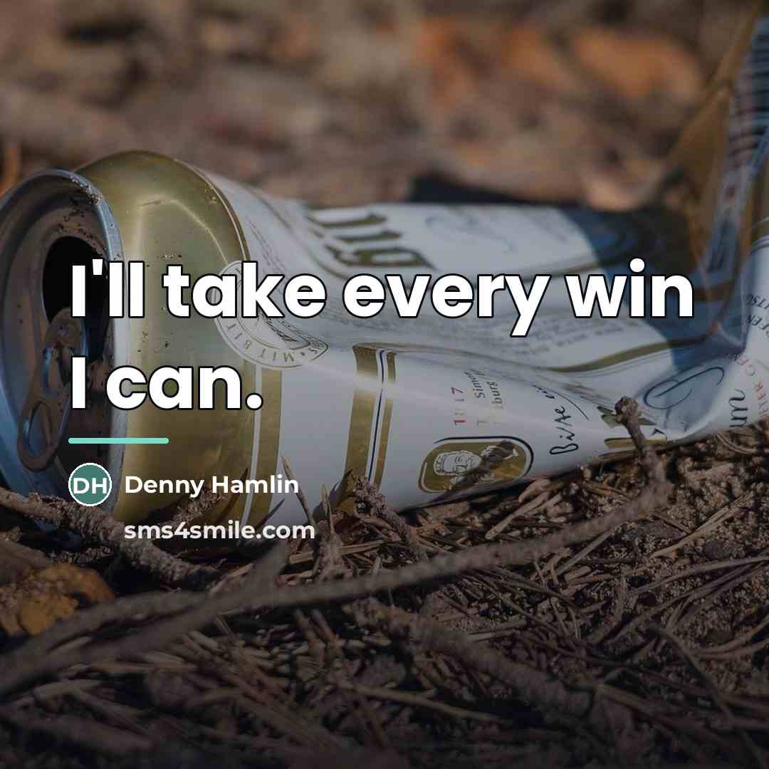 “I'll take every win I can.…” quote by Denny Hamlin