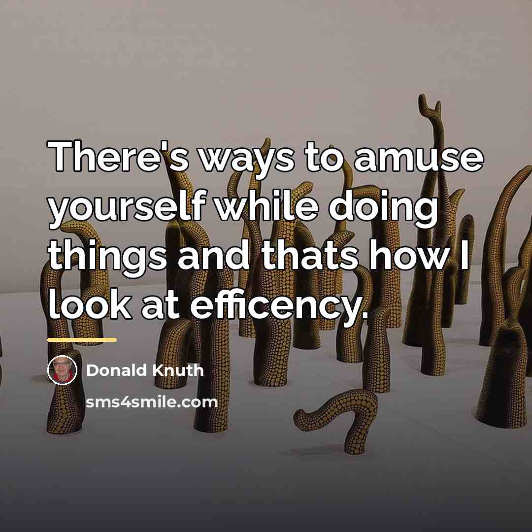 “There's ways to amuse yourself while doing things and thats…” quote by Donald Knuth