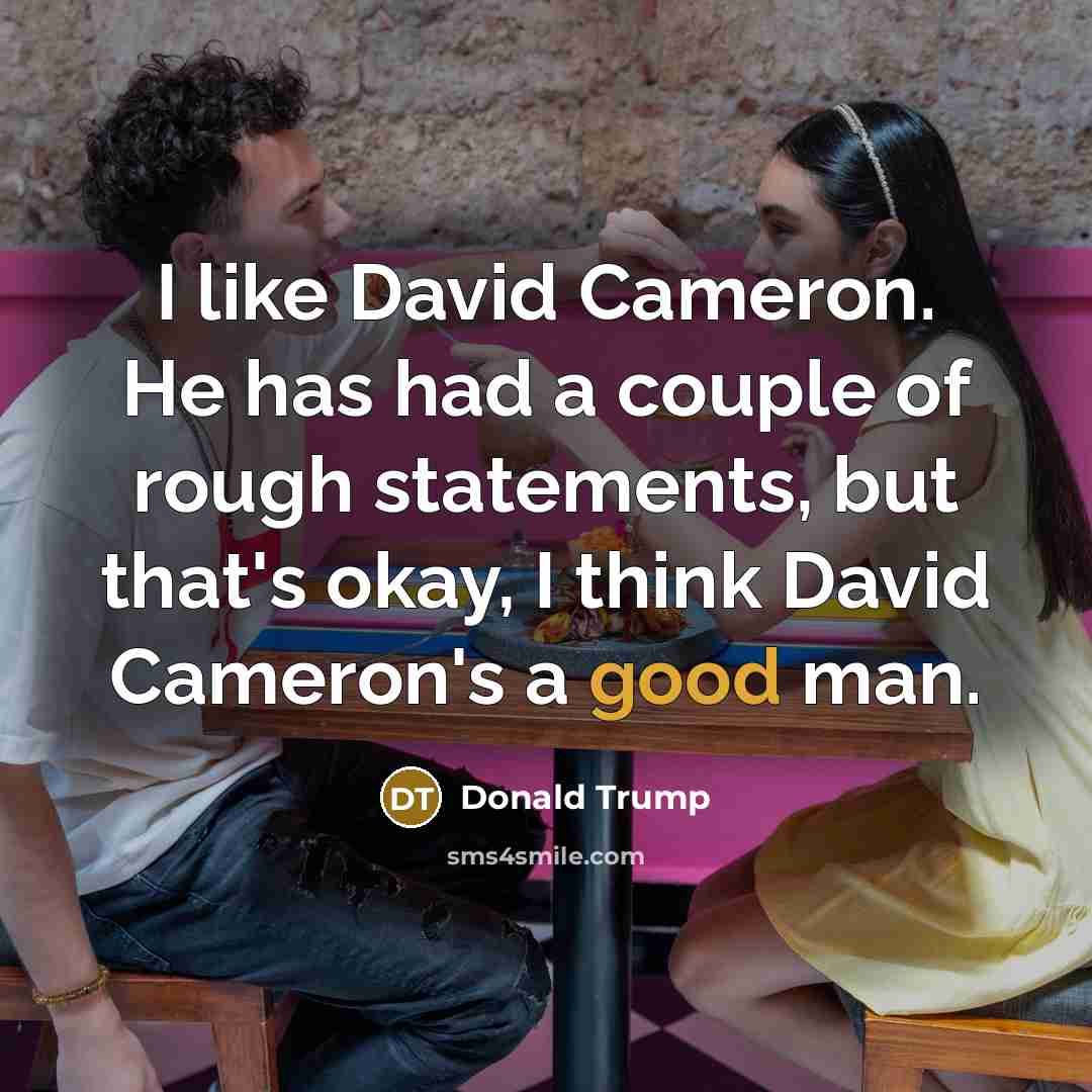 “I like David Cameron. He has had a couple of…” quote by Donald Trump