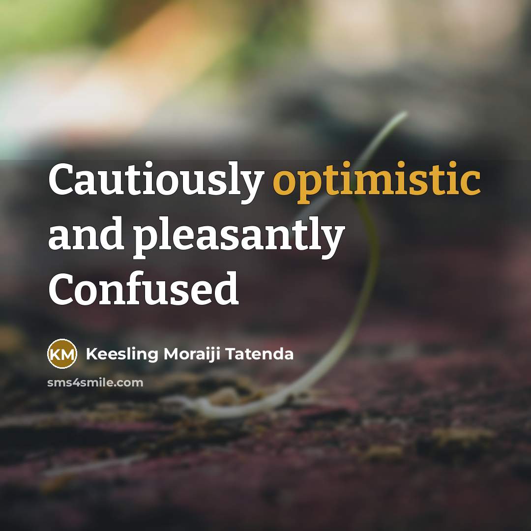 “Cautiously optimistic and pleasantly Confused” quote by Keesling Moraiji Tatenda